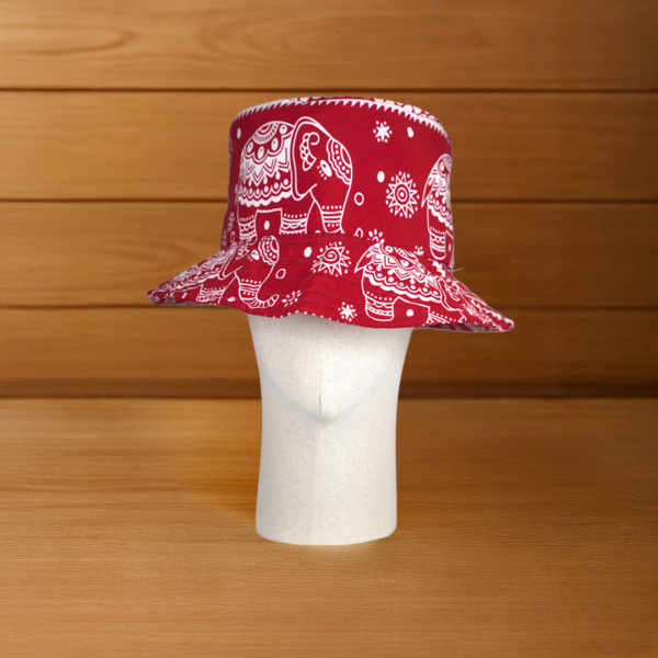 หมวกบัคเก็ต ลายช้าง