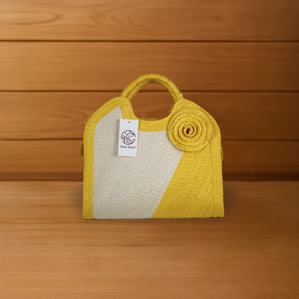 กระเป๋าถือเส้นใยป่านดอกพีเมือง