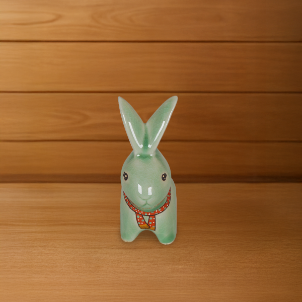  กระต่ายหยกบุปผาเซรามิก 