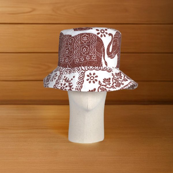 หมวกบัคเก็ต ลายช้าง