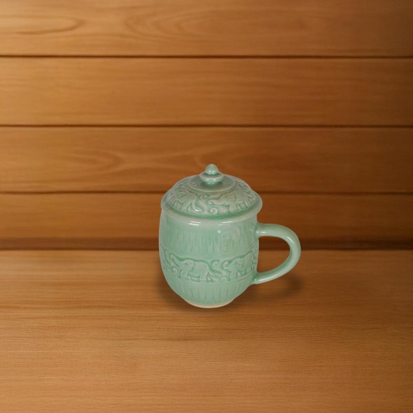 ชุดแก้วชาเซรามิกพิมพ์จันทร์