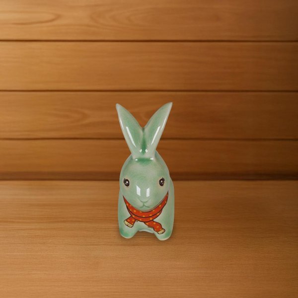  กระต่ายหยกบุปผาเซรามิก 